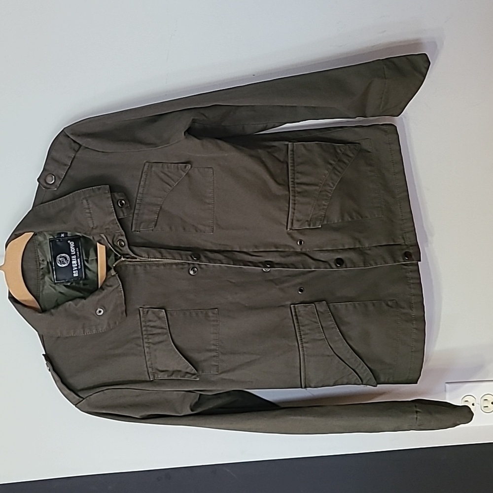 Reverie Uomo military style jacket with pocket and sleeve detailing Medium olive